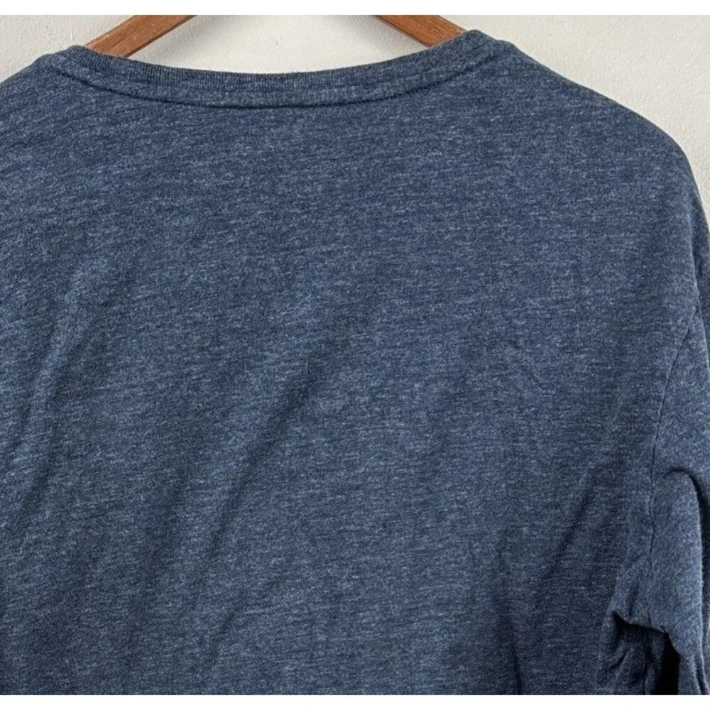 POLO RALPH LAUREN Men Jersey Pullover LARGE Heather Blue Long Sleeve Pony Cotton